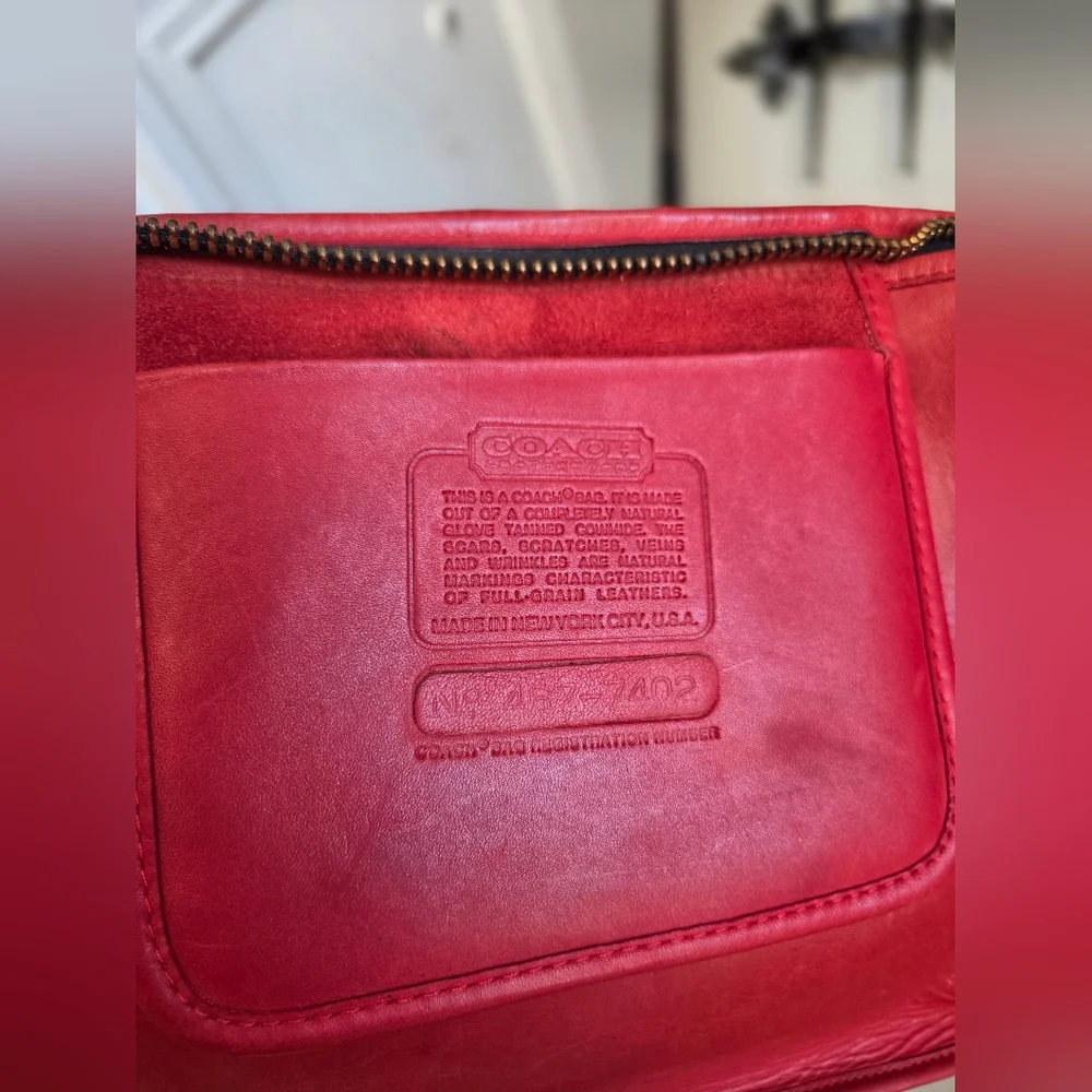 Vintage Coach NYC Red Slim Satchel 9430❤️🥀 - Picture 10 of 15